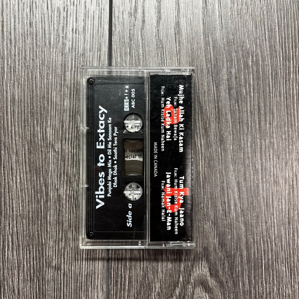 DJ Jiten Die Hard Hindi Remixes Vibes to Extacy Cassette Tape 1994 ABC Records - Picture 2 of 4